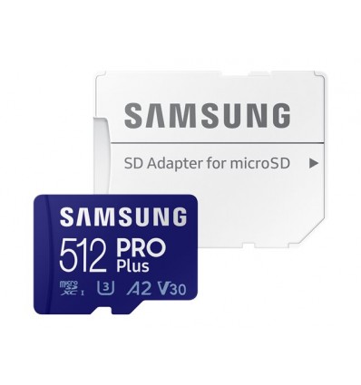 Carte Mémoire Micro SD Samsung Pro Plus 512 Go + Adaptateur SD (L:160/E:120)