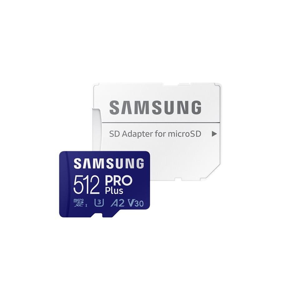 Carte Mémoire Micro SD Samsung Pro Plus 512 Go + Adaptateur SD (L:160/E:120)