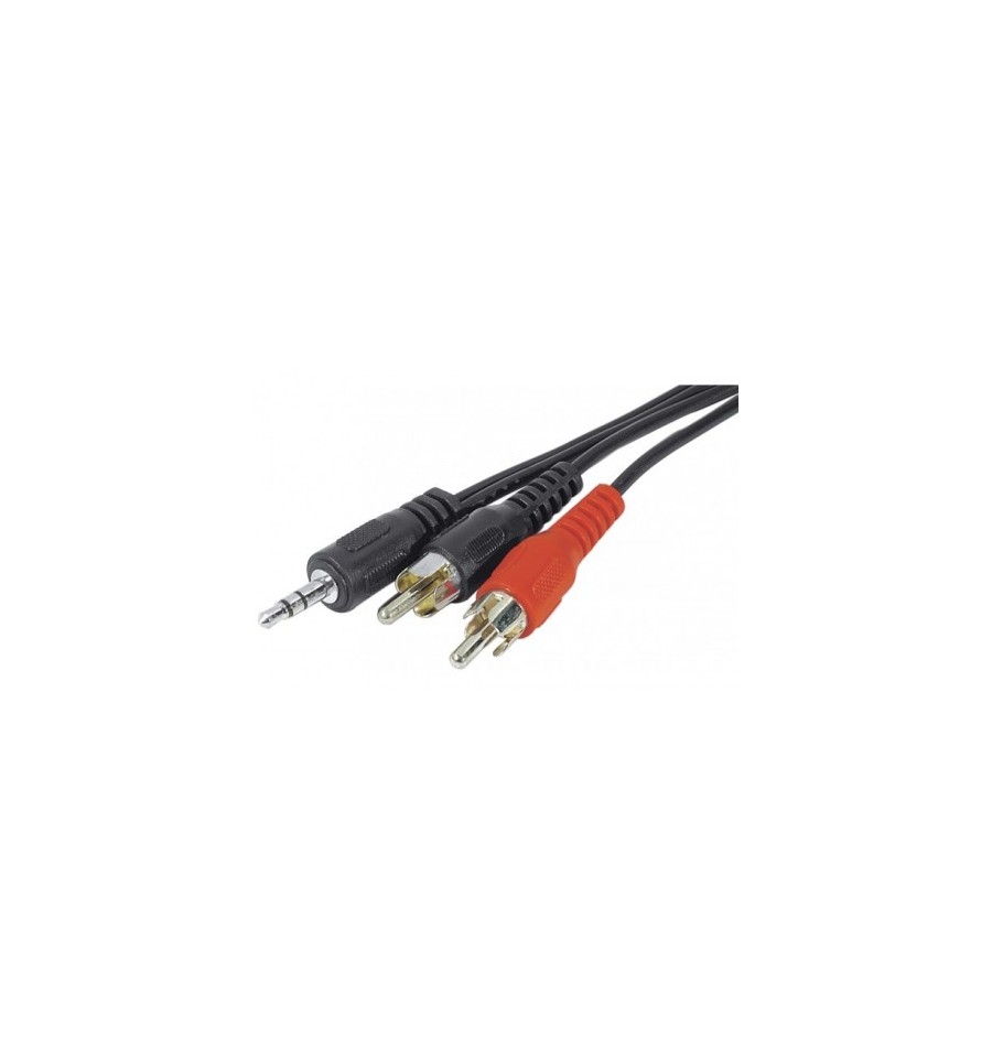 Câble Audio Jack 3,5 mm vers 2 RCA Mâle/Mâle 3 Mètres 108549